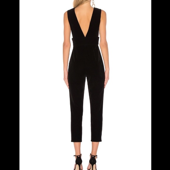 COPY - 🌟 Gloria Deep V Velvet Jumpsuit in Black🌟 - Picture 3 of 12